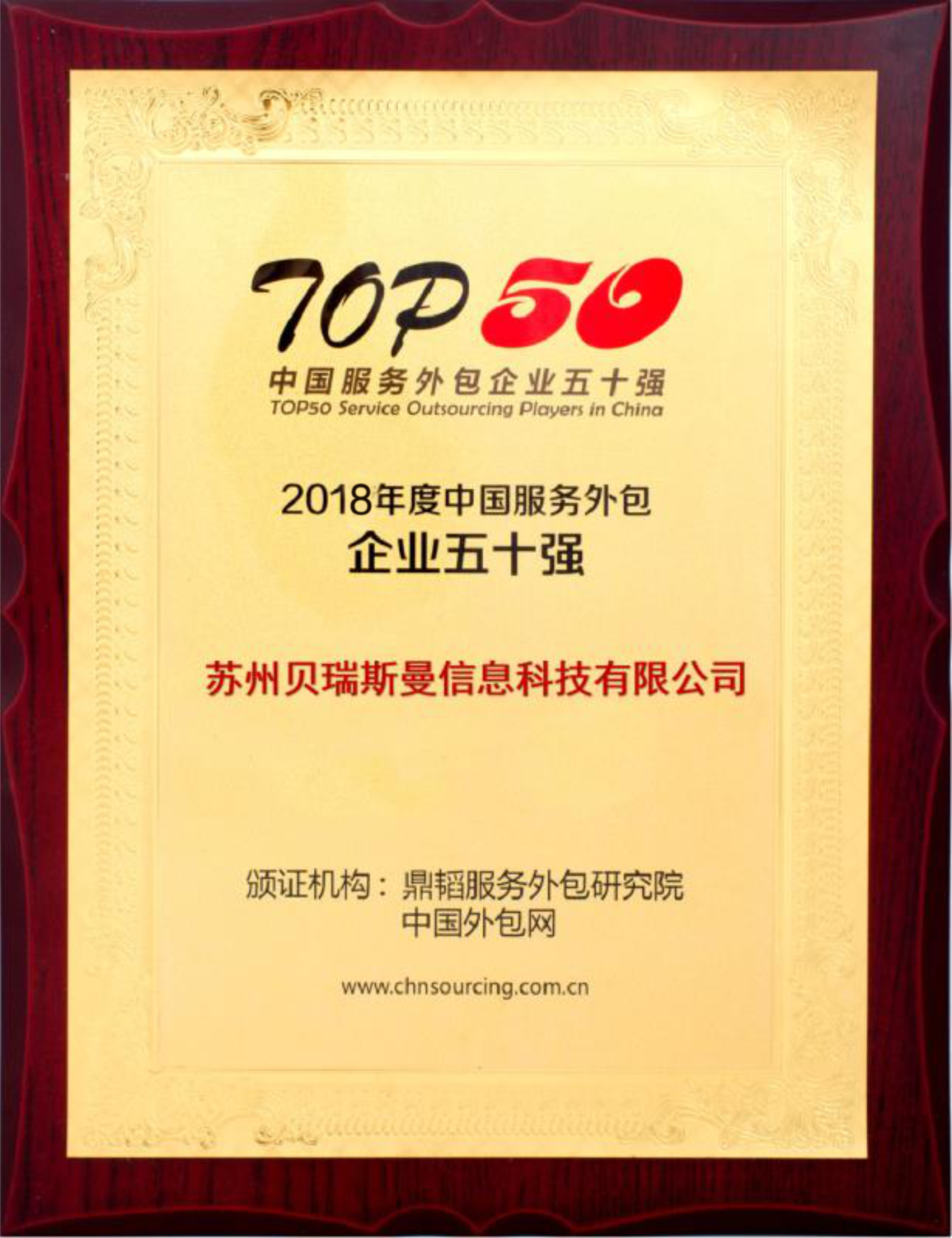 中國服務外包企業五十強